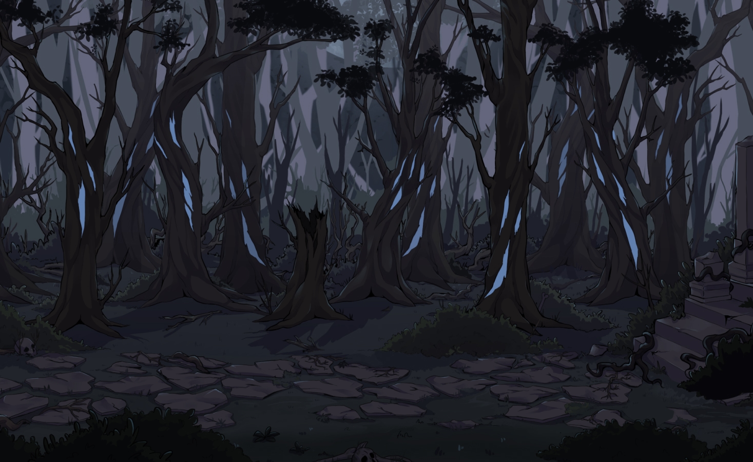 Image of a deep howling forest